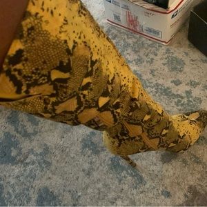 Yellow black boots